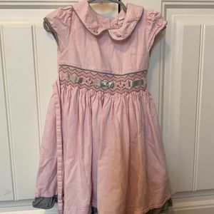 girls flannel dress with smocking